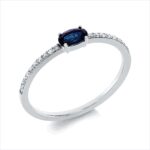 Farbstein Weißgold 18kt 0,10 Diamantringe Farbstein 0,31 ct - 1GN94