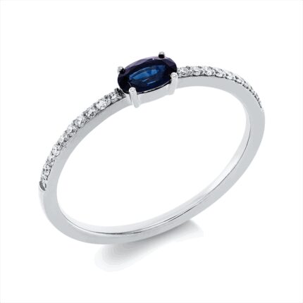 Farbstein Weißgold 18kt 0,10 Diamantringe Farbstein 0,31 ct - 1GN94