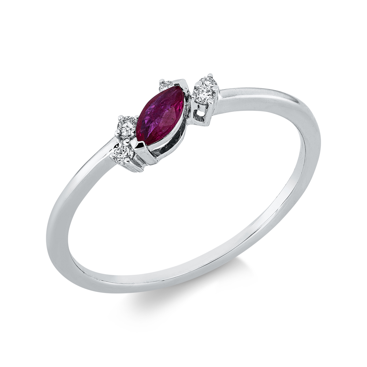 1GN96W Farbstein Weißgold 18kt 0,06 Diamantringe Farbstein 0,15 ct - 1GN96 – Bild 1