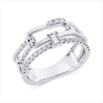 Baguette Weißgold 18kt 0,38 Diamantringe mit 22 Diamanten - 1GV17