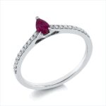 Farbstein Weißgold 18kt 0,13 Diamantringe Farbstein 0,25 ct - 1GX42