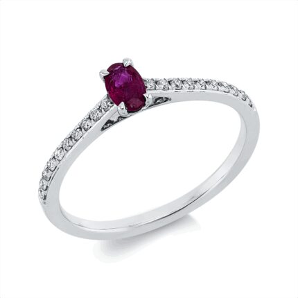 Farbstein Weißgold 18kt 0,14 Diamantringe Farbstein 0,31 ct - 1GX45