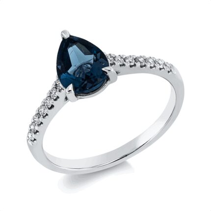 Farbstein Weißgold 18kt 0,15 Diamantringe Farbstein 1,19 ct - 1GX53