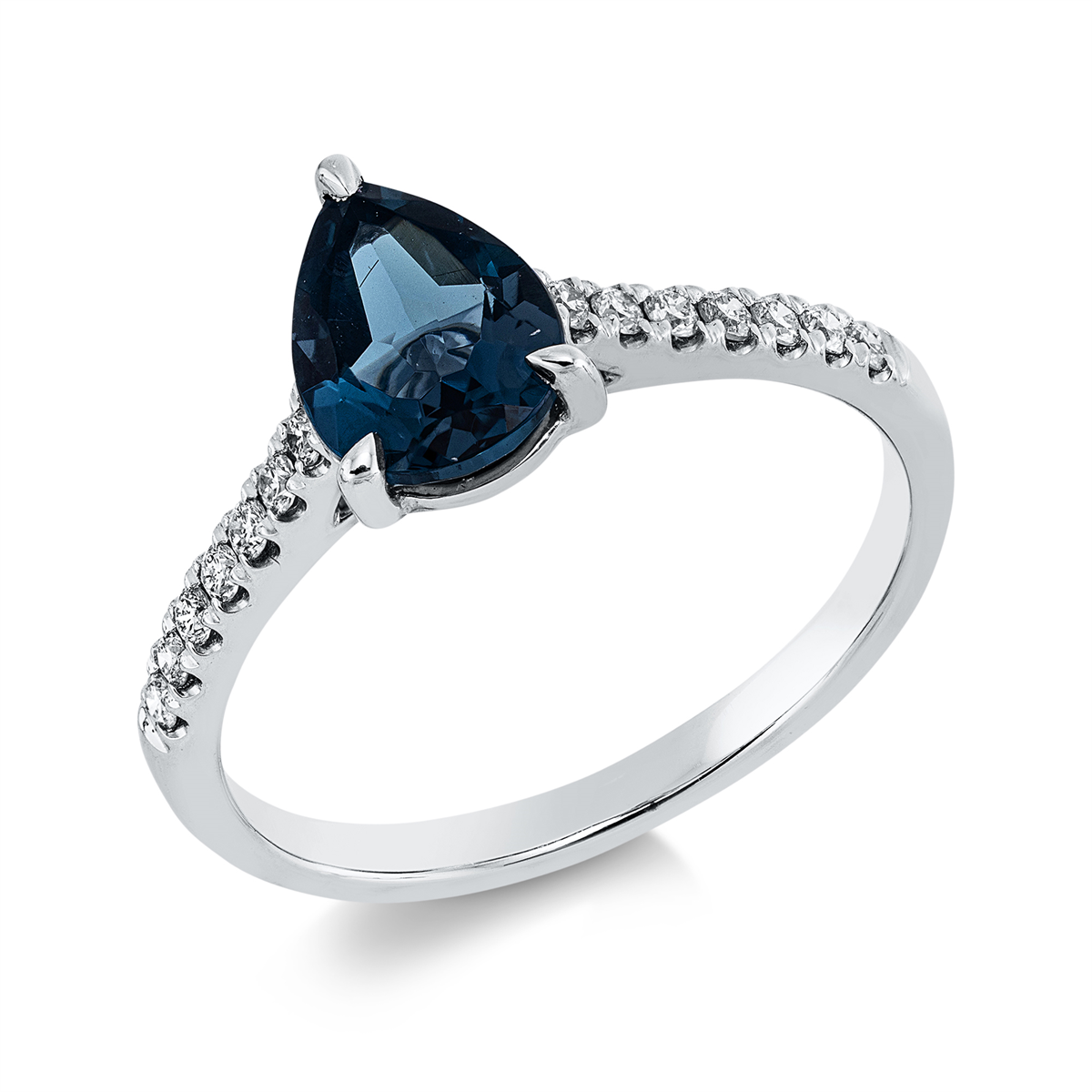 1GX53W Farbstein Weißgold 18kt 0,15 Diamantringe Farbstein 1,19 ct - 1GX53 – Bild 1