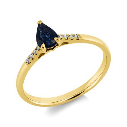 Farbstein Gelbgold 18kt 0,04 Diamantringe Farbstein 0,51 ct - 1GX71