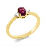 Farbstein Gelbgold 18kt 0,11 Diamantringe Farbstein 0,52 ct - 1H863