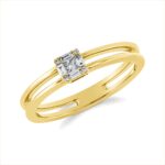 Baguette Gelbgold 18kt 0,10 Diamantringe mit 9 Diamanten - 1HC16