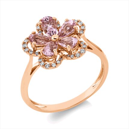 Farbstein Rosegold 18kt 0,16 Diamantringe Farbstein 1,1 ct - 1HH75