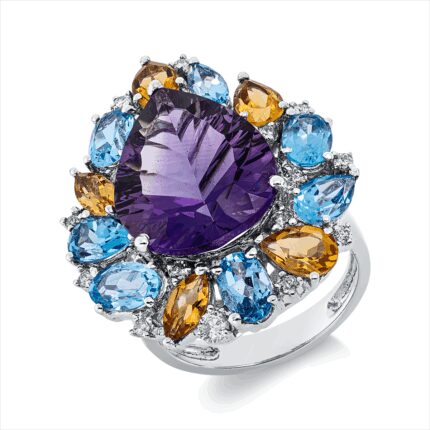 Farbstein Weißgold 18kt 0,36 Diamantringe Farbstein 12,8 ct - 1HH99