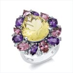 Farbstein Weißgold 18kt 0,36 Diamantringe Farbstein 11,6 ct - 1HI01