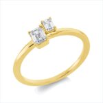 Mehrfachsteinbesatz Gelbgold 18kt 0,43 Diamantringe mit 2 Diamanten - 1HL07