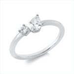 Mehrfachsteinbesatz Weißgold 18kt 0,44 Diamantringe mit 2 Diamanten - 1HL08