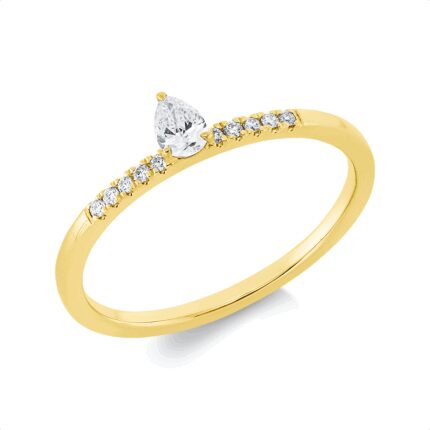 Solitaeire 3er-Krappe Gelbgold 18kt 0,18 Diamantringe mit 11 Diamanten - 1HM90
