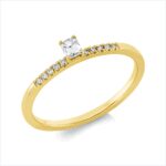 Solitaeire 4er-Krappe Gelbgold 18kt 0,19 Diamantringe mit 11 Diamanten - 1HM91
