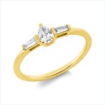 Solitaeire 3er-Krappe Gelbgold 18kt 0,31 Diamantringe mit 3 Diamanten - 1HN09