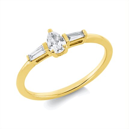 Solitaeire 3er-Krappe Gelbgold 18kt 0,31 Diamantringe mit 3 Diamanten - 1HN09