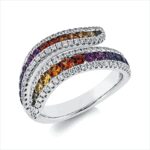 Farbstein Weißgold 18kt 0,51 Diamantringe Farbstein 0,94 ct - 1HS28