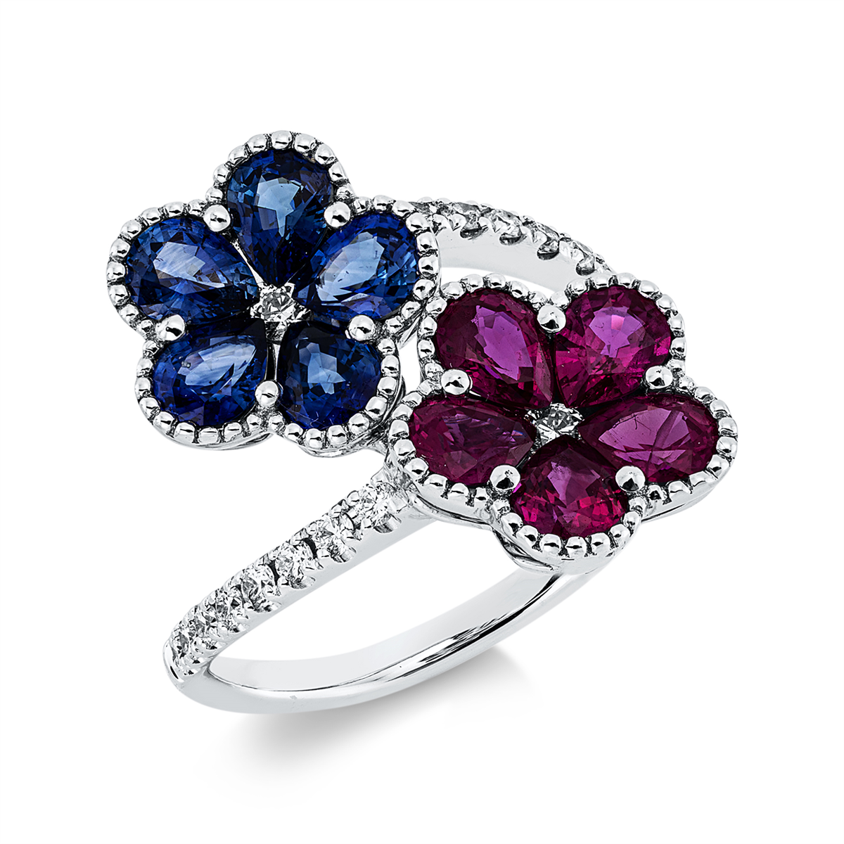 1HS36W Farbstein Weißgold 18kt 0,27 Diamantringe Farbstein 2,62 ct - 1HS36 – Bild 1