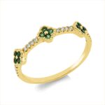 Farbstein Gelbgold 18kt 0,08 Diamantringe Farbstein 0,18 ct - 1HS85