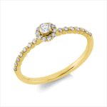 Solitaeire Gelbgold 18kt 0,22 Diamantringe mit 25 Diamanten - 1HT09