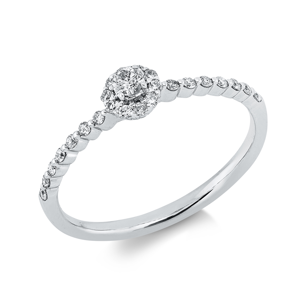 1HT09W Solitaeire Weißgold 18kt 0,23 Diamantringe mit 25 Diamanten - 1HT09 – Bild 1