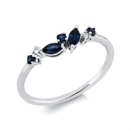 Farbstein Weißgold 18kt 0,03 Diamantringe Farbstein 0,25 ct - 1HT12