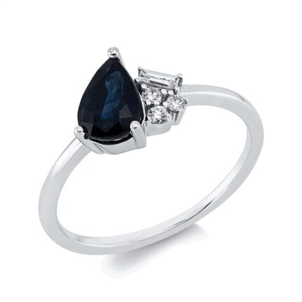 Farbstein Weißgold 18kt 0,08 Diamantringe Farbstein 1,09 ct - 1HT14