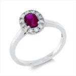 Farbstein 4er-Krappe Weißgold 18kt 0,22 Diamantringe Farbstein 0,55 ct - 1HT46