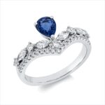 Farbstein Weißgold 18kt 0,55 Diamantringe Farbstein 0,78 ct - 1HT73