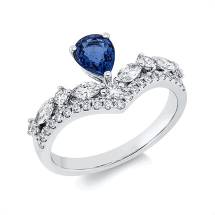 Farbstein Weißgold 18kt 0,55 Diamantringe Farbstein 0,78 ct - 1HT73