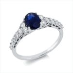 Farbstein Weißgold 18kt 0,48 Diamantringe Farbstein 0,92 ct - 1HT74