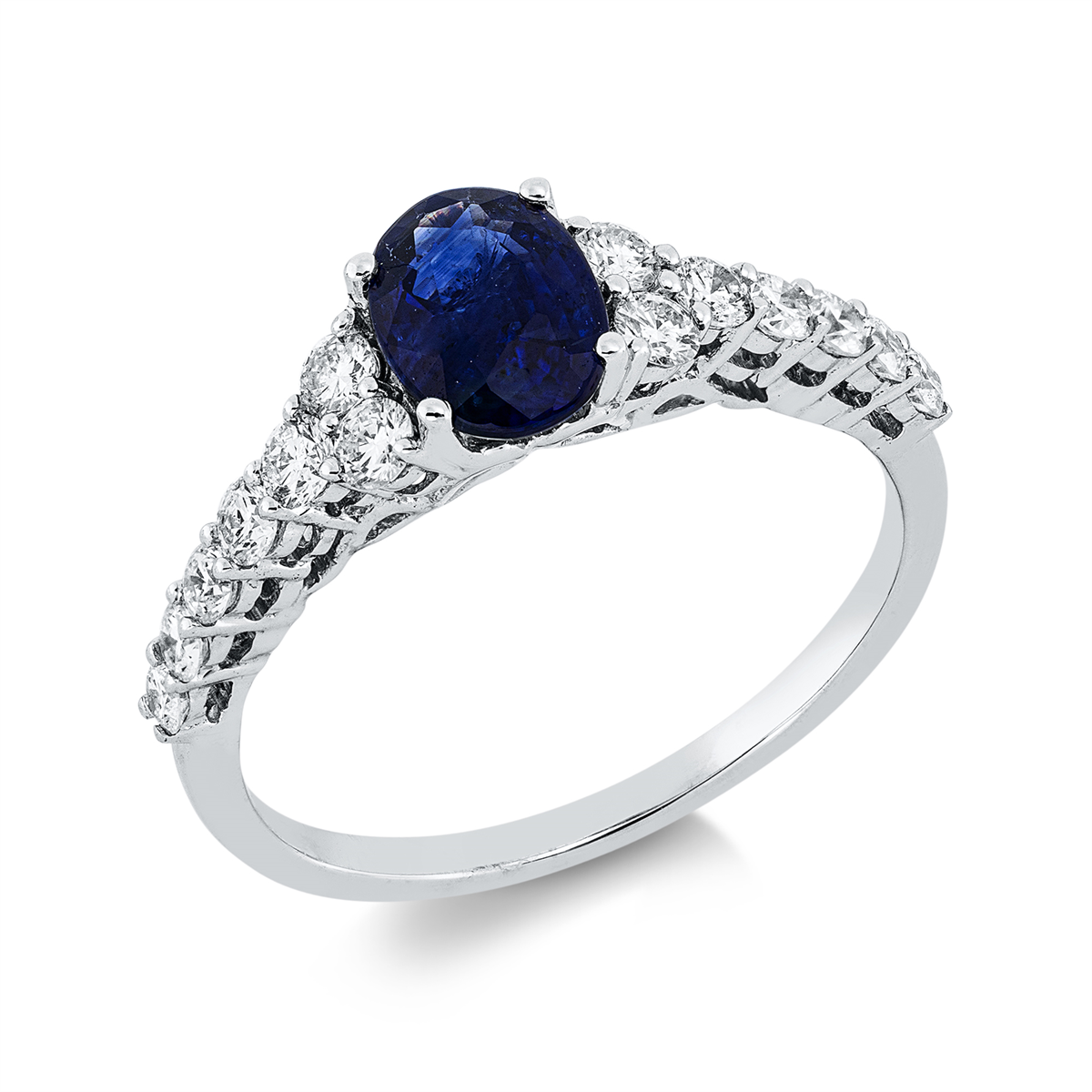 1HT74W Farbstein Weißgold 18kt 0,48 Diamantringe Farbstein 0,92 ct - 1HT74 – Bild 1