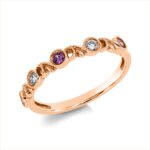 Farbstein Rosegold 18kt 0,10 Diamantringe Farbstein 0,16 ct - 1HU63