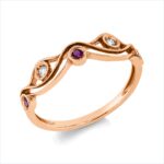 Farbstein Rosegold 18kt 0,04 Diamantringe Farbstein 0,07 ct - 1HU65