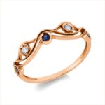 Farbstein Rosegold 18kt 0,04 Diamantringe Farbstein 0,09 ct - 1HU67