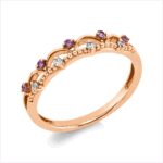 Farbstein Rosegold 18kt 0,05 Diamantringe Farbstein 0,08 ct - 1HU90