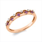 Farbstein Rosegold 18kt 0,07 Diamantringe Farbstein 0,13 ct - 1HU92