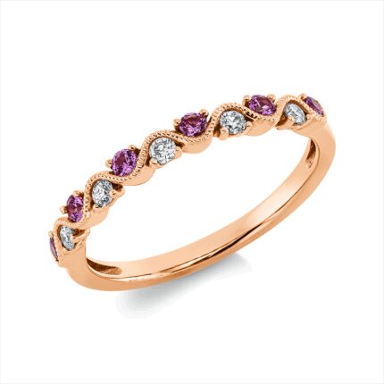 Farbstein Rosegold 18kt 0,10 Diamantringe Farbstein 0,18 ct - 1HU94
