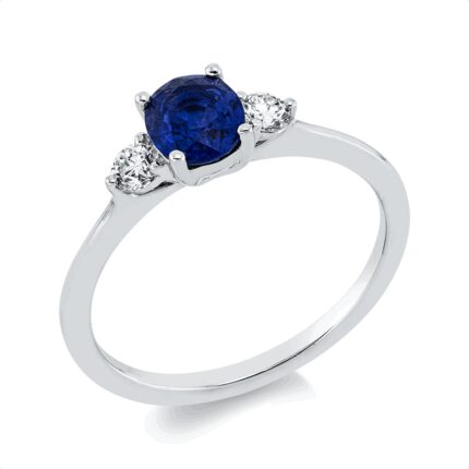 Farbstein Weißgold 18kt 0,17 Diamantringe Farbstein 0,71 ct - 1HV35