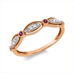 Farbstein Rosegold 18kt 0,07 Diamantringe Farbstein 0,06 ct - 1HV39