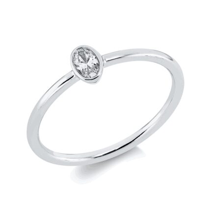 Solitaeire Weißgold 18kt 0,14 Diamantringe mit 1 Diamanten - 1HV49