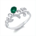 Farbstein Weißgold 18kt 0,15 Diamantringe Farbstein 0,31 ct - 1HX33