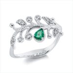 Farbstein Weißgold 18kt 0,10 Diamantringe Farbstein 0,14 ct - 1HX36