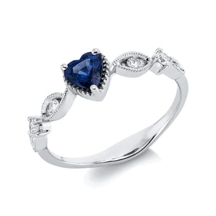 Farbstein Weißgold 18kt 0,14 Diamantringe Farbstein 0,47 ct - 1HX65