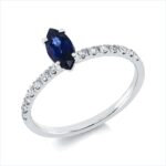 Farbstein 4er-Krappe Weißgold 18kt 0,18 Diamantringe Farbstein 0,56 ct - 1HX74