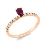 Farbstein 4er-Krappe Rosegold 18kt 0,16 Diamantringe Farbstein 0,37 ct - 1HX84