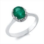 Farbstein 4er-Krappe Weißgold 18kt 0,14 Diamantringe Farbstein 1,32 ct - 1HX99