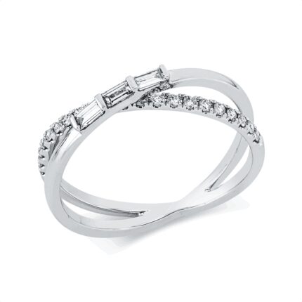 Baguette Weißgold 18kt 0,26 Diamantringe mit 24 Diamanten - 1HY56