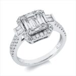Baguette Weißgold 18kt 1,02 Diamantringe mit 62 Diamanten - 1HY61