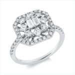 Baguette Weißgold 18kt 1,02 Diamantringe mit 50 Diamanten - 1HY62